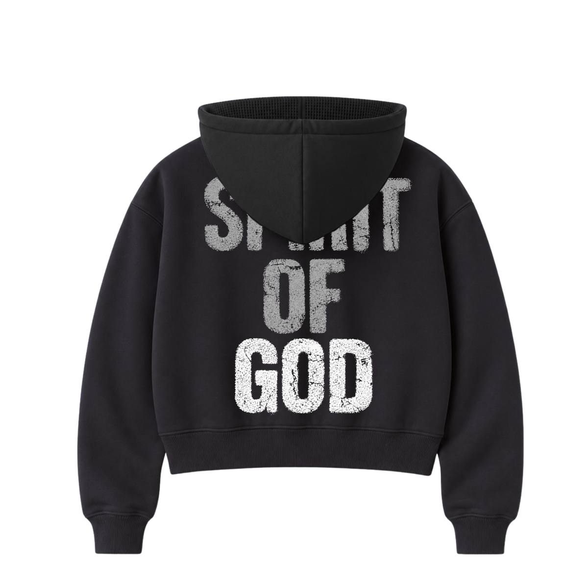 A*Dove Cropped Thermal-Lined Zip Hoodie