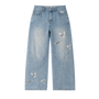 Adove Baggy Wide Leg Blue Jeans
