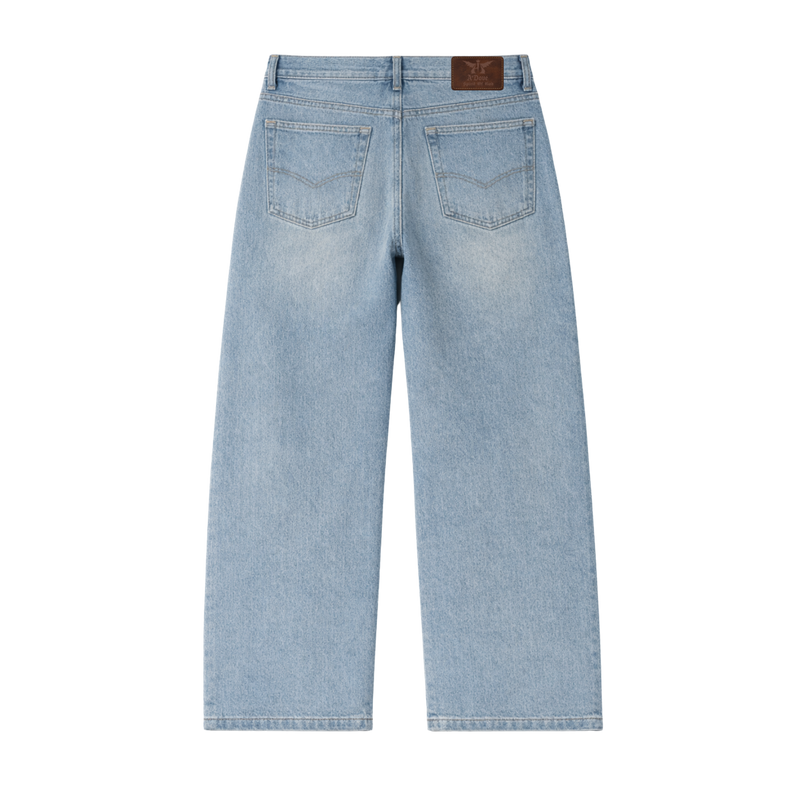 Adove Baggy Wide Leg Blue Jeans