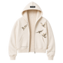 A*Dove Cropped Thermal-Lined Zip Hoodie