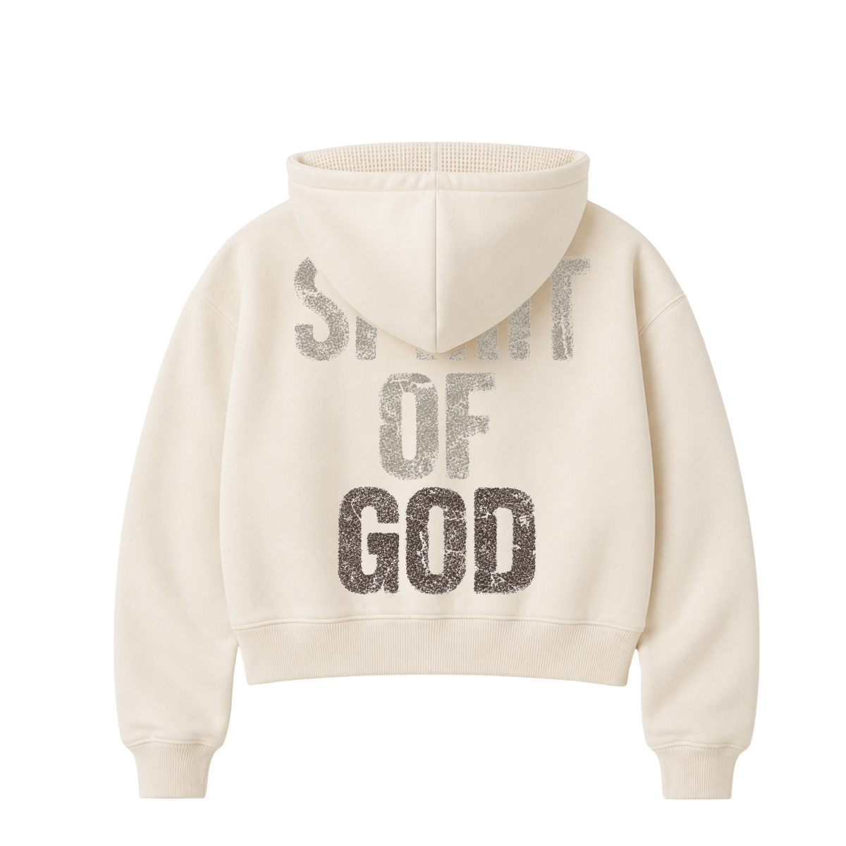 A*Dove Cropped Thermal-Lined Zip Hoodie