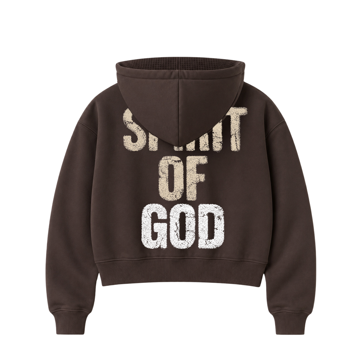A*Dove Cropped Thermal-Lined Zip Hoodie