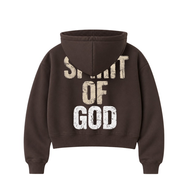 A*Dove Cropped Thermal-Lined Zip Hoodie