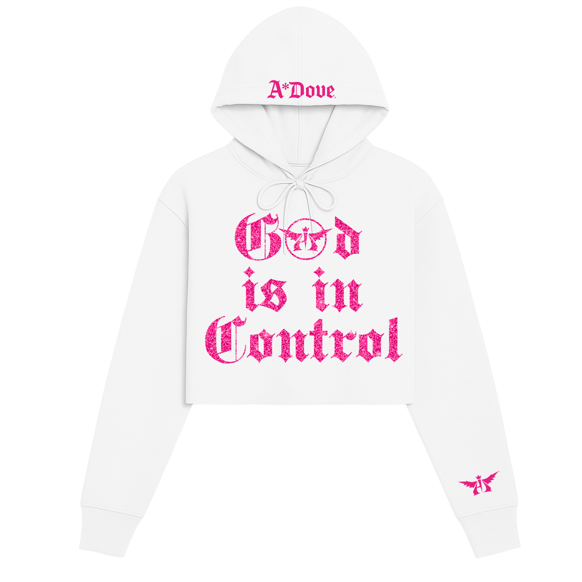 Adove God Is In Control Crop Hoodie
