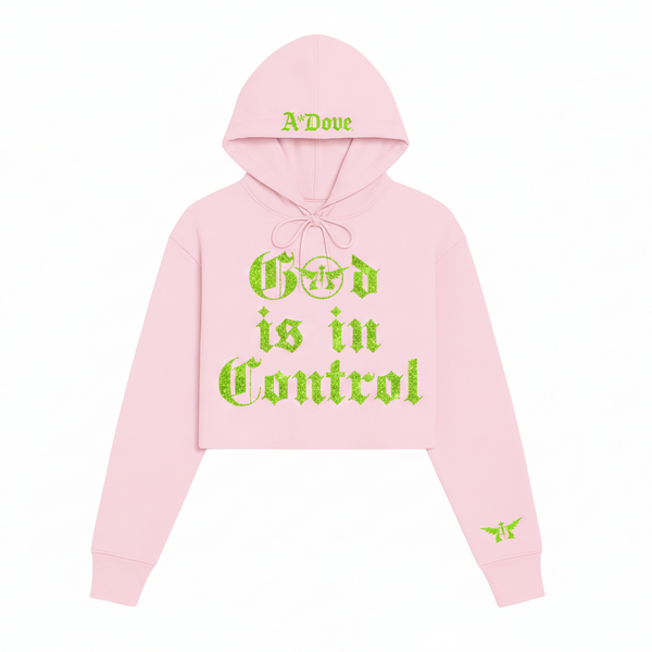 A*Dove God Is In Control Crop Hoodie
